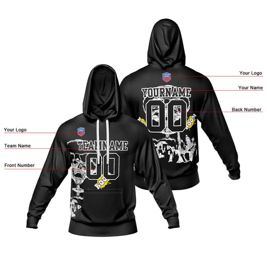 Benutzerdefinierter Sweatshirt-Hoodie für Mann, Frau, Mädchen, Junge. Drucken Sie Ihr Logo, Ihren Namen und Ihre Nummer