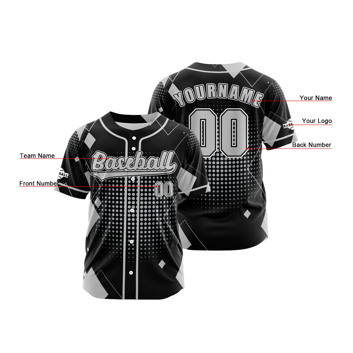 Benutzerdefiniert Schwarz Grau Baseball Uniformen Drucken für Jungs Mädchen und Kinder Machen Ihr Team Mehr Vielfältig