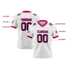 Benutzerdefinierte Weiß Rosa Fußball Trikots Personalisierter Name Nummer Logo