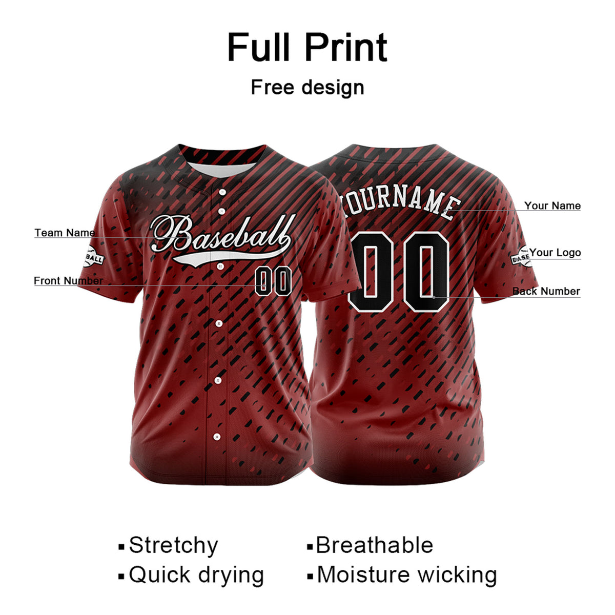 Benutzerdefiniert Rot Baseball Uniformen Drucken für Jungs Mädchen und Kinder Machen Ihr Team Mehr Vielfältig