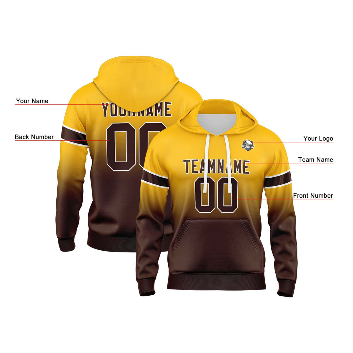 Benutzerdefinierter Verlauf Sweatshirt-Hoodie für Mann, Frau, Mädchen, Junge. Drucken Sie Ihr Logo, Ihren Namen und Ihre Nummer