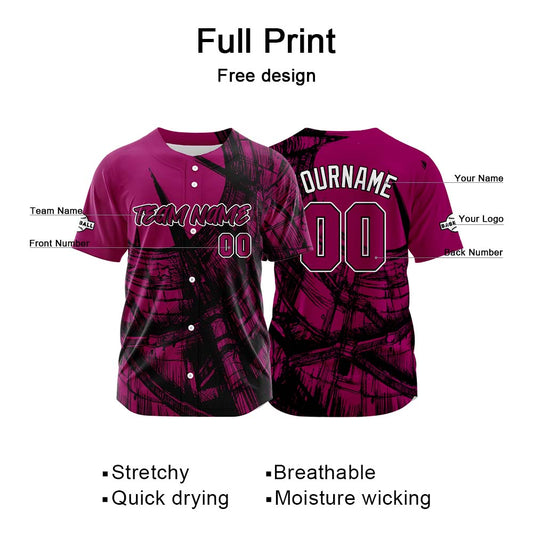 Benutzerdefinierte Baseball Jersey Personalisierte Baseball Shirt genäht und Druck Rose