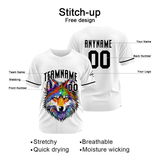 Benutzerdefinierte Baseball Jersey Personalisierte Baseball Shirt genäht und Druck Weiß