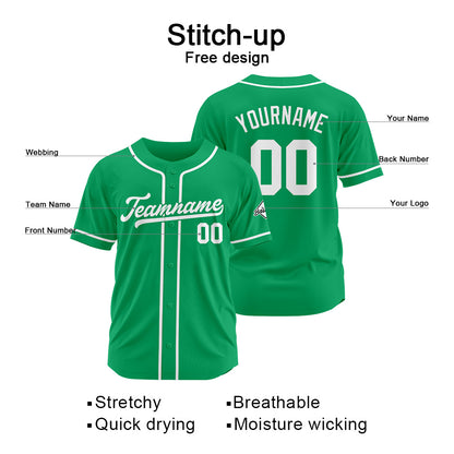 Benutzerdefinierte Authentisch Baseball-Trikot Grün Weiß