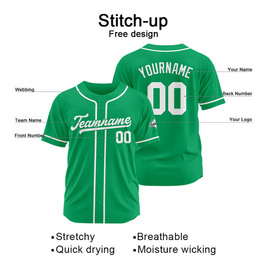 Benutzerdefinierte Authentisch Baseball-Trikot Grün Weiß