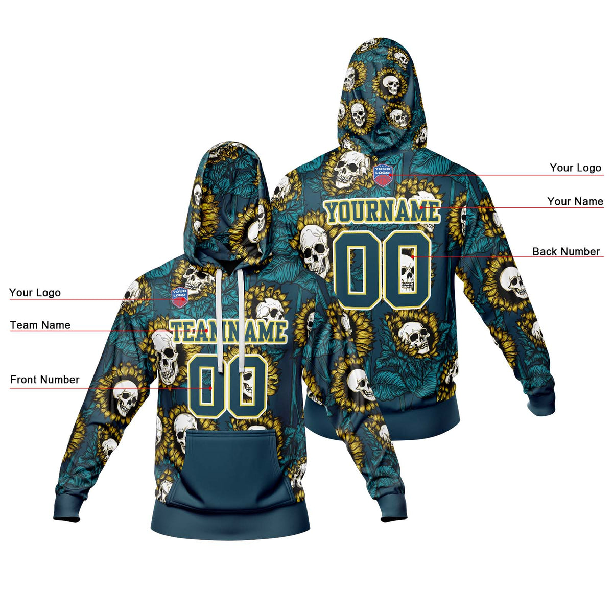 Benutzerdefinierter Sweatshirt-Hoodie für Mann, Frau, Mädchen, Junge. Drucken Sie Ihr Logo, Ihren Namen und Ihre Nummer