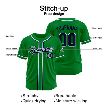 Benutzerdefinierte Authentisch Baseball-Trikot Kelly Grün Netz
