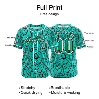 Benutzerdefiniert  Cyan Baseball Uniformen Drucken für Jungs Mädchen und Kinder Machen Ihr Team Mehr Vielfältig