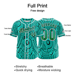 Benutzerdefiniert  Cyan Baseball Uniformen Drucken für Jungs Mädchen und Kinder Machen Ihr Team Mehr Vielfältig