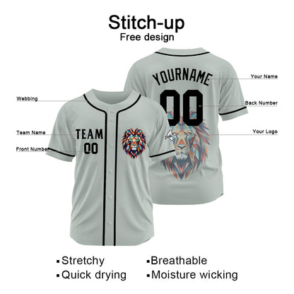 Benutzerdefinierte Baseball Jersey Personalisierte Baseball Shirt genäht und Druck Grau