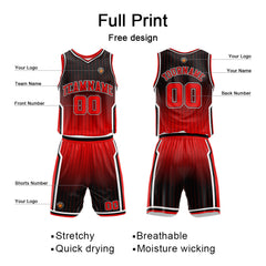 Benutzerdefinierte Rot Reversible Basketball Jersey Personalisierte Name Nummernlogo drucken