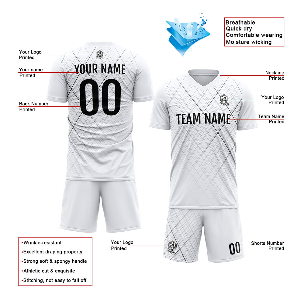 Benutzerdefinierte Fußballuniform Jersey Kinder Erwachsene Personalisiertes Set Jersey Shirt