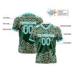 Benutzerdefinierte Grün Blau Reversibel Fußball Trikot Personalisierte Gradient Fußball Shirts für Männer gedruckt Team Name Nummer Logo