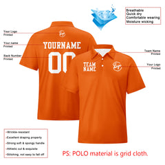Benutzerdefinierte Orange Weiß Fußball Polo-Shirts Fügen Sie Ihr Einzigartiges hinzu Logo/Name/Nummer