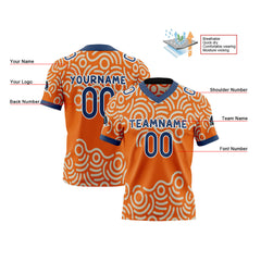 Benutzerdefinierte Orange Blau Reversibel Fußball Trikot Personalisierte Gradient Fußball Shirts für Männer gedruckt Team Name Nummer Logo