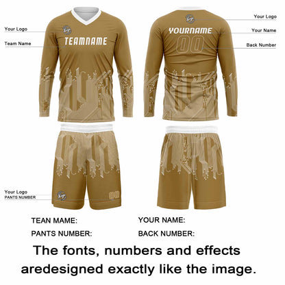 Kundenspezifisches Gold Weiß Basketball Fußball Schießen langes T-Shirt für Erwachsene und Kinder