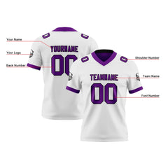 Benutzerdefinierte Weiß Lila Reversibel Genäht Fußball Trikot Personalisierte Fußball Shirts für Männer gedruckt Team Name Nummer Logo