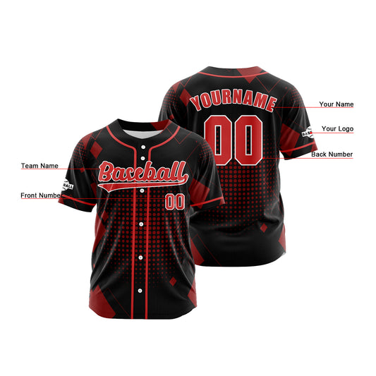 Benutzerdefiniert Schwarz Rot Baseball Uniformen Drucken für Jungs Mädchen und Kinder Machen Ihr Team Mehr Vielfältig