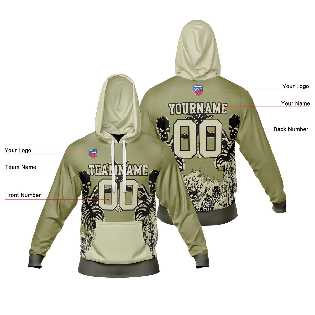 Benutzerdefinierter Sweatshirt-Hoodie für Mann, Frau, Mädchen, Junge. Drucken Sie Ihr Logo, Ihren Namen und Ihre Nummer