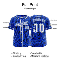 Benutzerdefiniert  Blau Baseball Uniformen Drucken für Jungs Mädchen und Kinder Machen Ihr Team Mehr Vielfältig