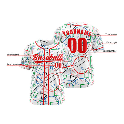 Benutzerdefiniert Weiß Rot Baseball Uniformen Drucken für Jungs Mädchen und Kinder Machen Ihr Team Mehr Vielfältig