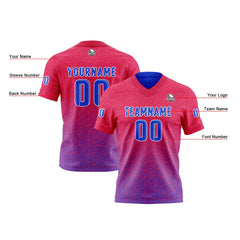 Benutzerdefinierte Rot Blau Reversibel Fußball Trikot Personalisierte Gradient Fußball Shirts für Männer gedruckt Team Name Nummer Logo