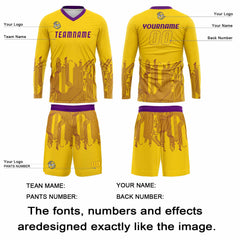 Kundenspezifisches Gelb Lila Basketball Fußball Schießen langes T-Shirt für Erwachsene und Kinder