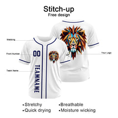 Benutzerdefinierte Baseball Jersey Personalisierte Baseball Shirt genäht und Druck Weiß