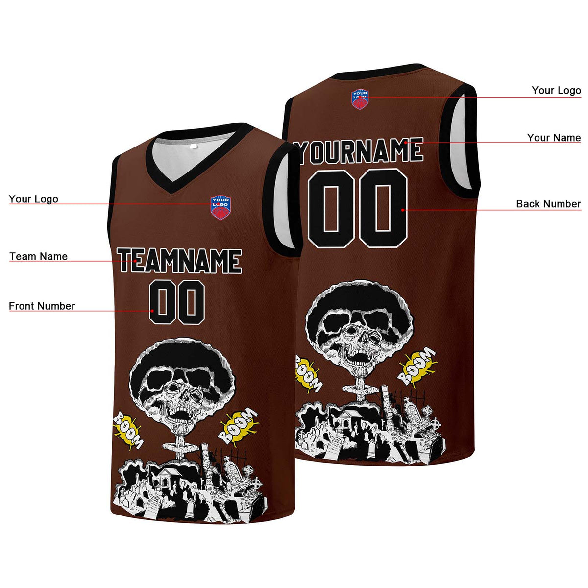 Individuelle Basketball-Jersey für Männer und Frauen. Gestickter und gedruckter Name, Nummer und Logo