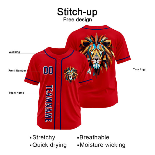 Benutzerdefinierte Baseball Jersey Personalisierte Baseball Shirt genäht und Druck Rot