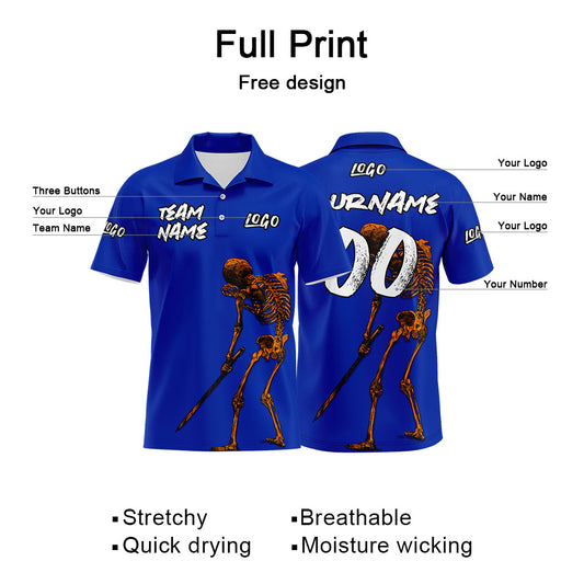 Benutzerdefiniert Polo Hemden und Personalisieren T-Shirts für Männer, Frauen und Kinder Hinzufügen Ihr Einzigartig Logo und Text Blau