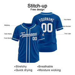 Benutzerdefinierte Authentisch Baseball-Trikot Royal-Weiß