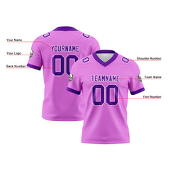 Benutzerdefinierte Rosa Lila Fußball Trikots Personalisierter Name Nummer Logo