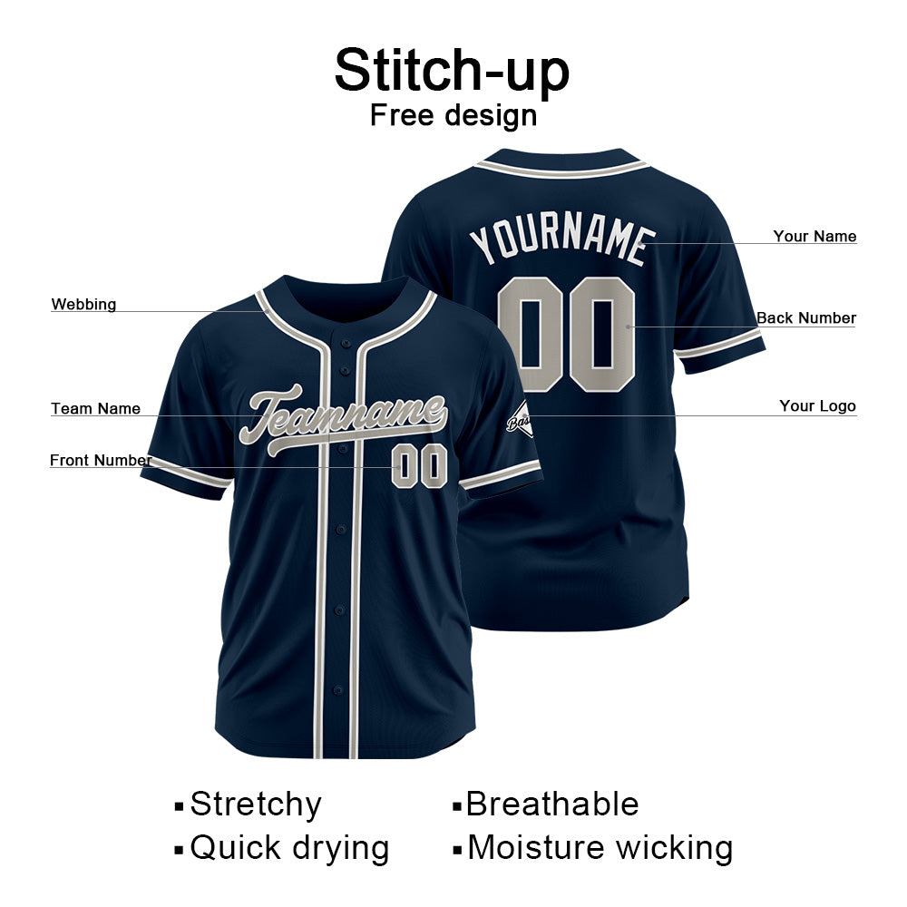Benutzerdefinierte Authentisch Baseball-Trikot Marine Netz