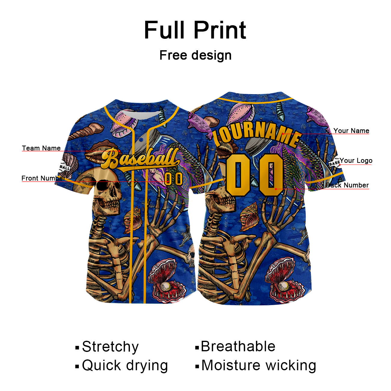 Benutzerdefiniert Blau Gelb Baseball Uniformen Drucken für Jungs Mädchen und Kinder Machen Ihr Team Mehr Vielfältig