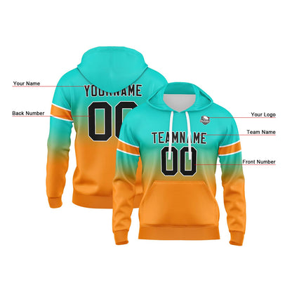 Benutzerdefinierter Verlauf Sweatshirt-Hoodie für Mann, Frau, Mädchen, Junge. Drucken Sie Ihr Logo, Ihren Namen und Ihre Nummer