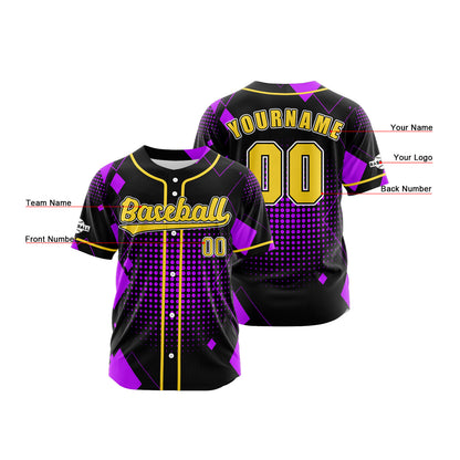 Benutzerdefiniert Schwarz Lila Baseball Uniformen Drucken für Jungs Mädchen und Kinder Machen Ihr Team Mehr Vielfältig