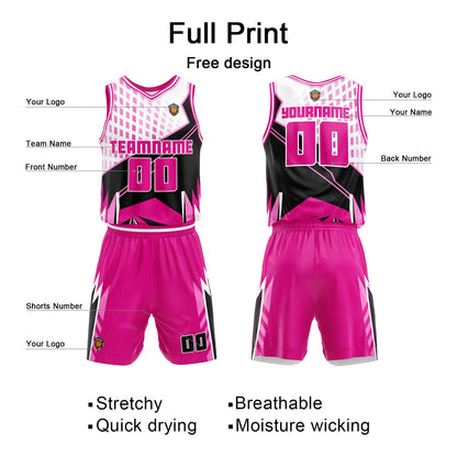 Benutzerdefinierter Rosa Basketball Jersey Uniform Anzug gedruckt Ihr Logo Name Nummer