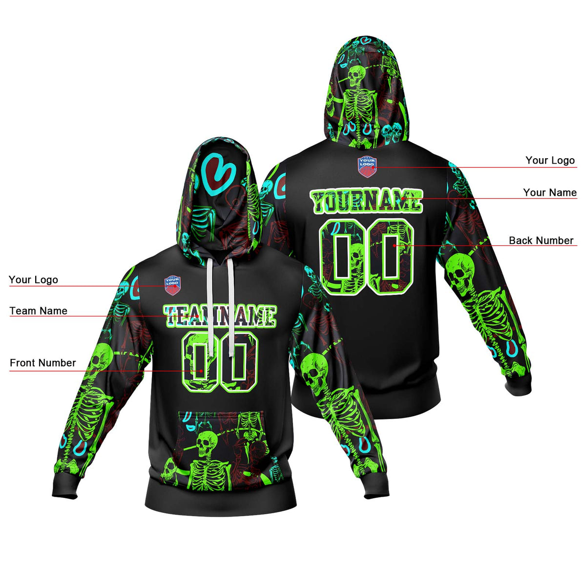Benutzerdefinierter Sweatshirt-Hoodie für Mann, Frau, Mädchen, Junge. Drucken Sie Ihr Logo, Ihren Namen und Ihre Nummer
