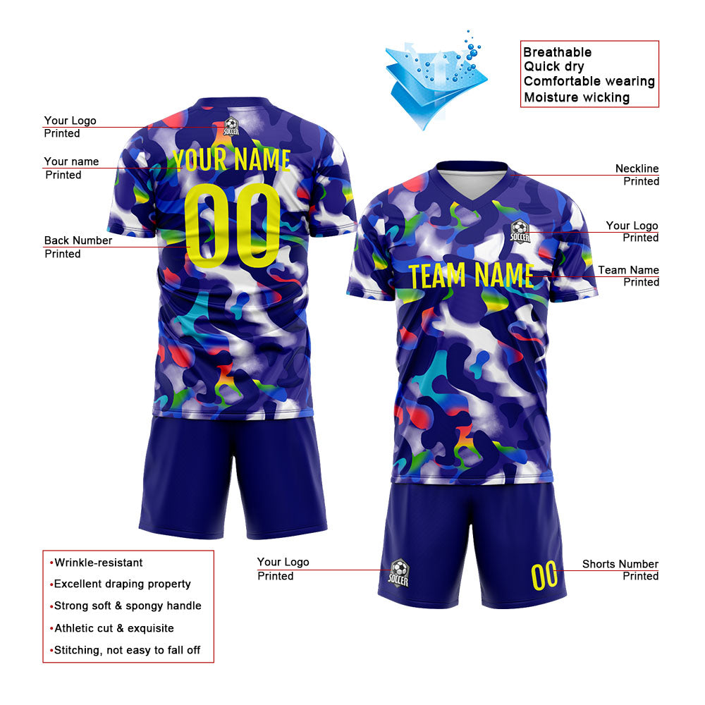 Benutzerdefinierte Fußballuniform Jersey Kinder Erwachsene Personalisiertes Set Jersey Shirt