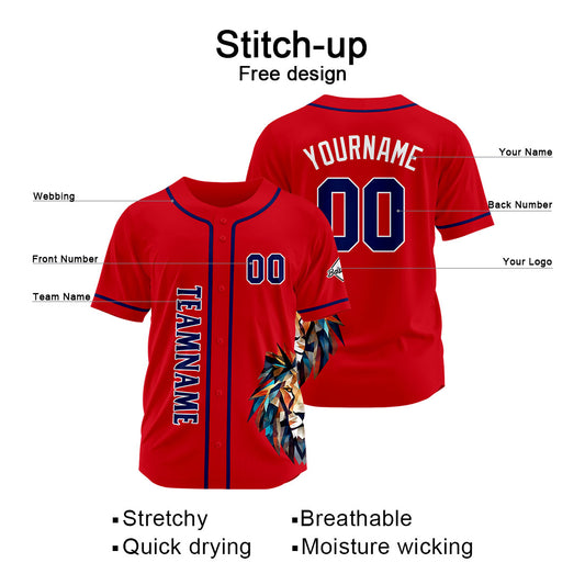 Benutzerdefinierte Baseball Jersey Personalisierte Baseball Shirt genäht und Druck Rot