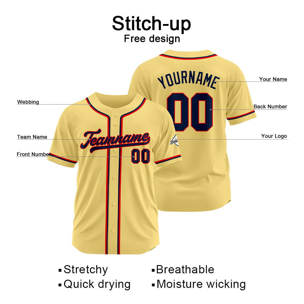 Benutzerdefinierte Authentisch Baseball-Trikot Gold Netz