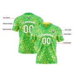 Benutzerdefinierte Gelb Grün Reversibel Fußball Trikot Personalisierte Gradient Fußball Shirts für Männer gedruckt Team Name Nummer Logo
