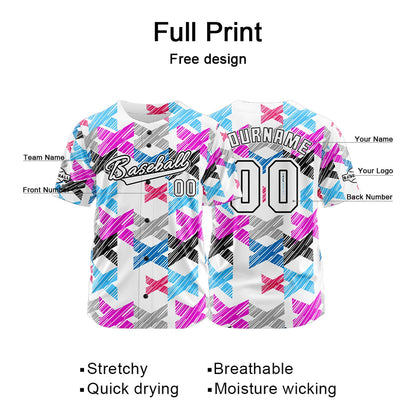 Benutzerdefiniert Weiß Rosa Baseball Uniformen Drucken für Jungs Mädchen und Kinder Machen Ihr Team Mehr Vielfältig