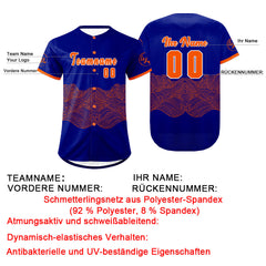 Benutzerdefiniert Blau Orange Personalisierter Baseball Jersey mit Farbverlauf Team Uniform mit Namen und Nummer
