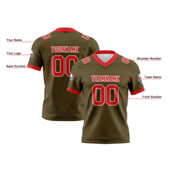 Benutzerdefinierte Braun Rot Fußball Trikots Personalisierter Name Nummer Logo