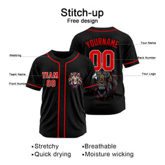 Benutzerdefinierte Baseball Jersey Personalisierte Baseball Shirt genäht und Druck Schwarz