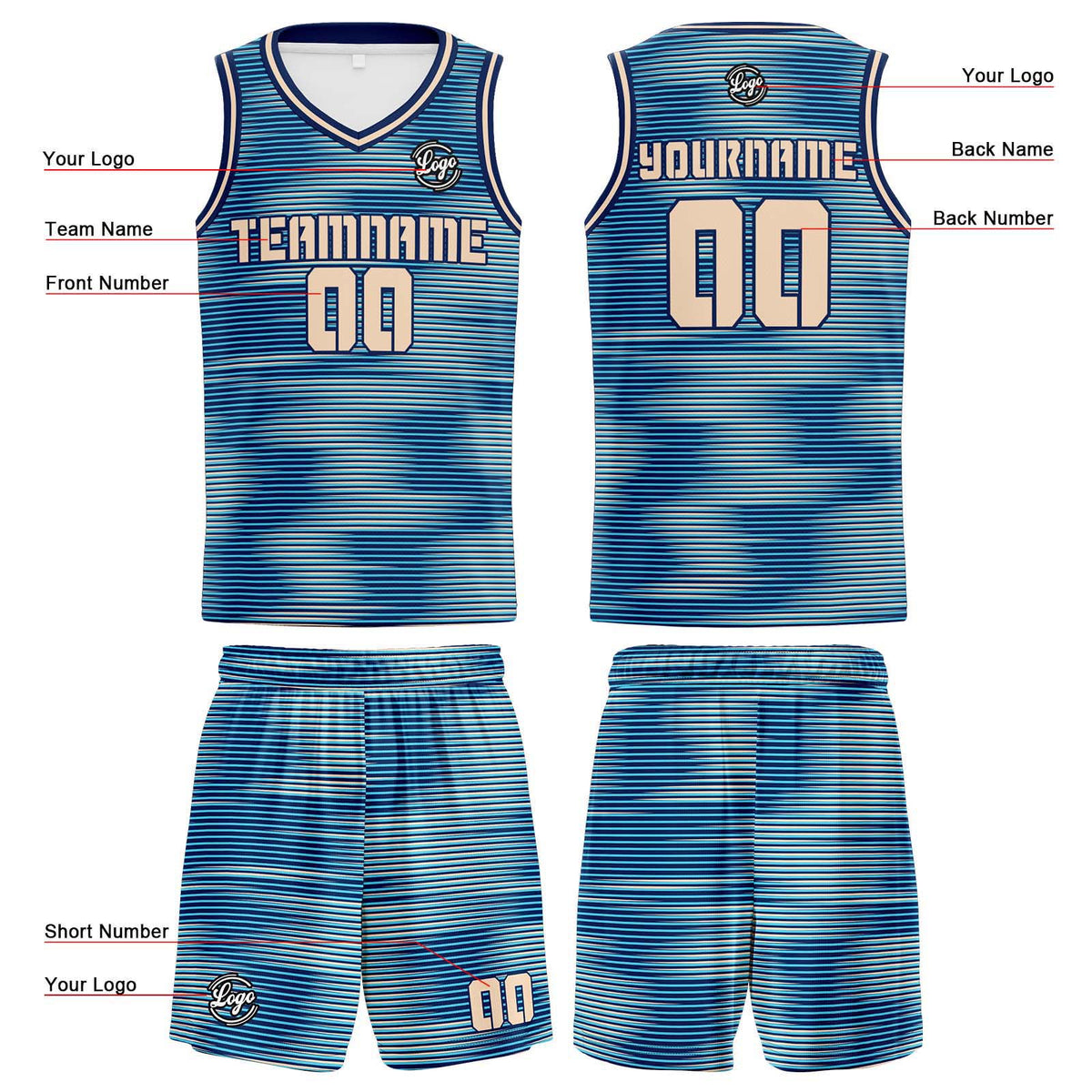 Benutzerdefinierte Marine Creme Reversible Basketball Jersey Personalisierte Print Name Nummer Logo