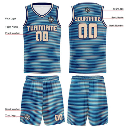 Benutzerdefinierte Marine Creme Reversible Basketball Jersey Personalisierte Print Name Nummer Logo