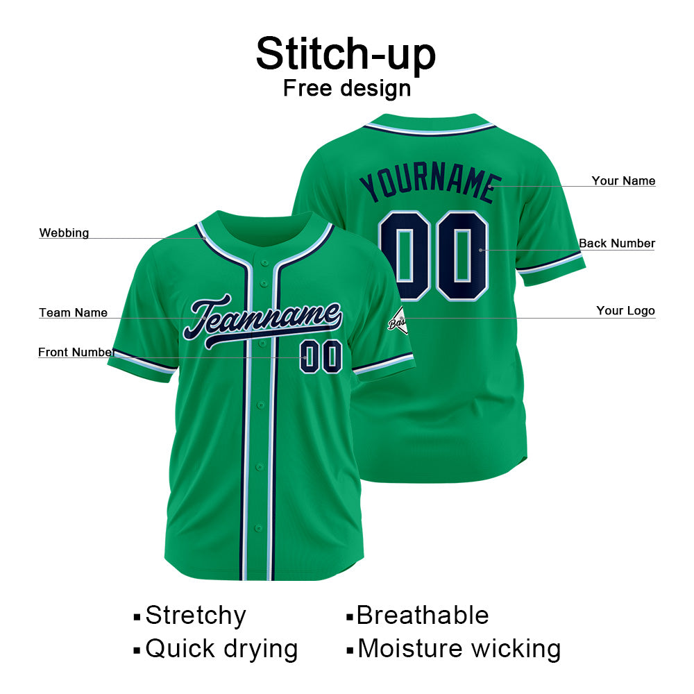 Benutzerdefinierte Authentisch Baseball-Trikot Grün Netz